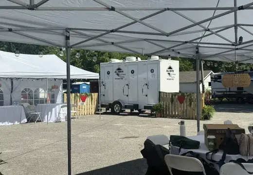All-Brite restroom trailer at an event