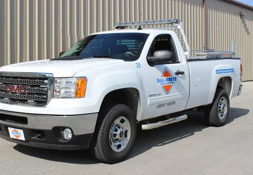 Custom magnetic sign on a vehicle door