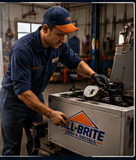 Technician servicing equipment in the shop