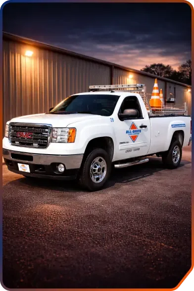All-Brite service truck parked at the yard
